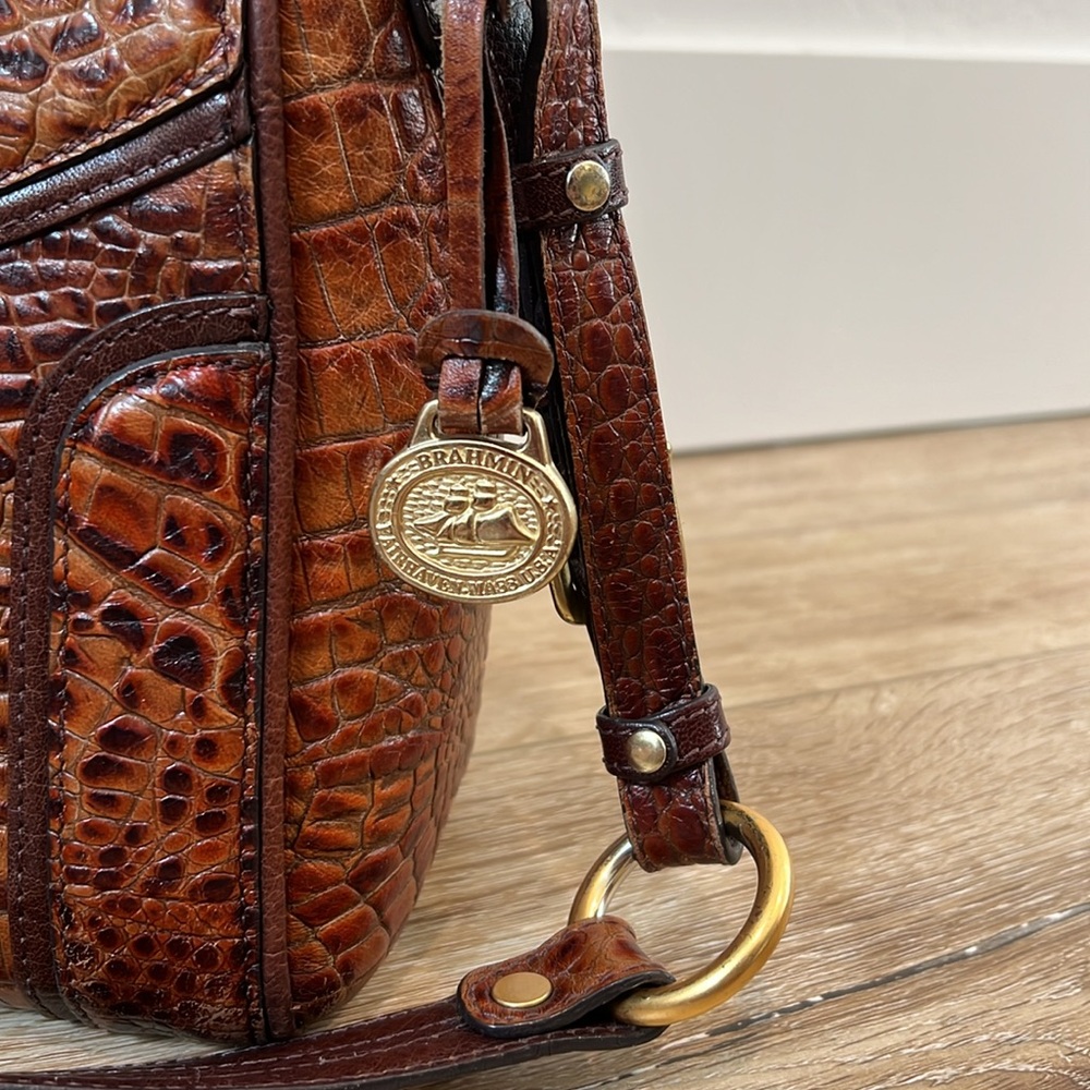 Vintage Brahmin Alligator Crocodile Leather Hobo Shoulder Bag Purse - Picture 4 of 12